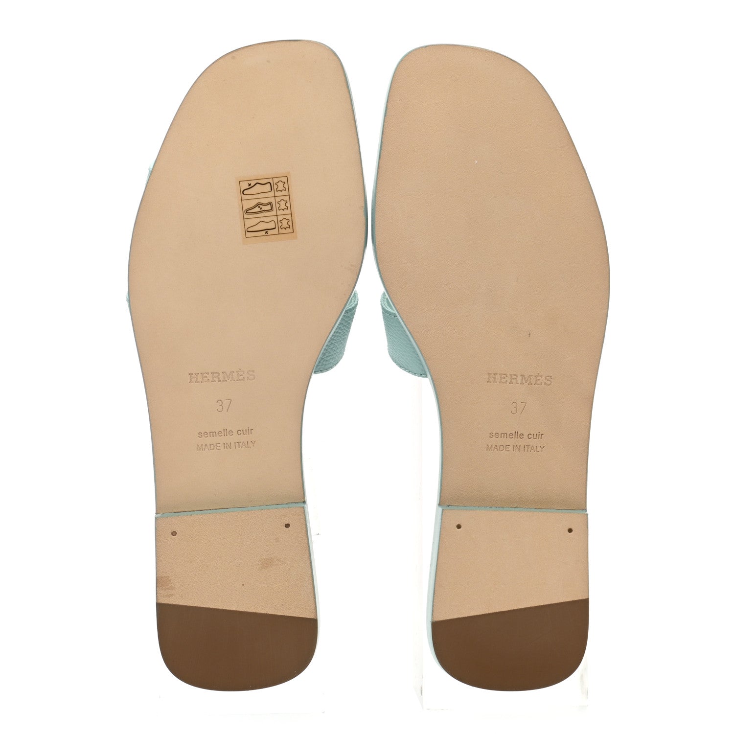 Hermes Epsom Oran Sandals 37 Vert Embrun 5 of 8