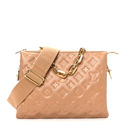 Louis Vuitton Lambskin Embossed Monogram Coussin PM Camel 1 of 9