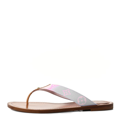 Louis Vuitton Monogram Sunny Flat Thong Sandals 38 Rose Clair Pink 1 of 9
