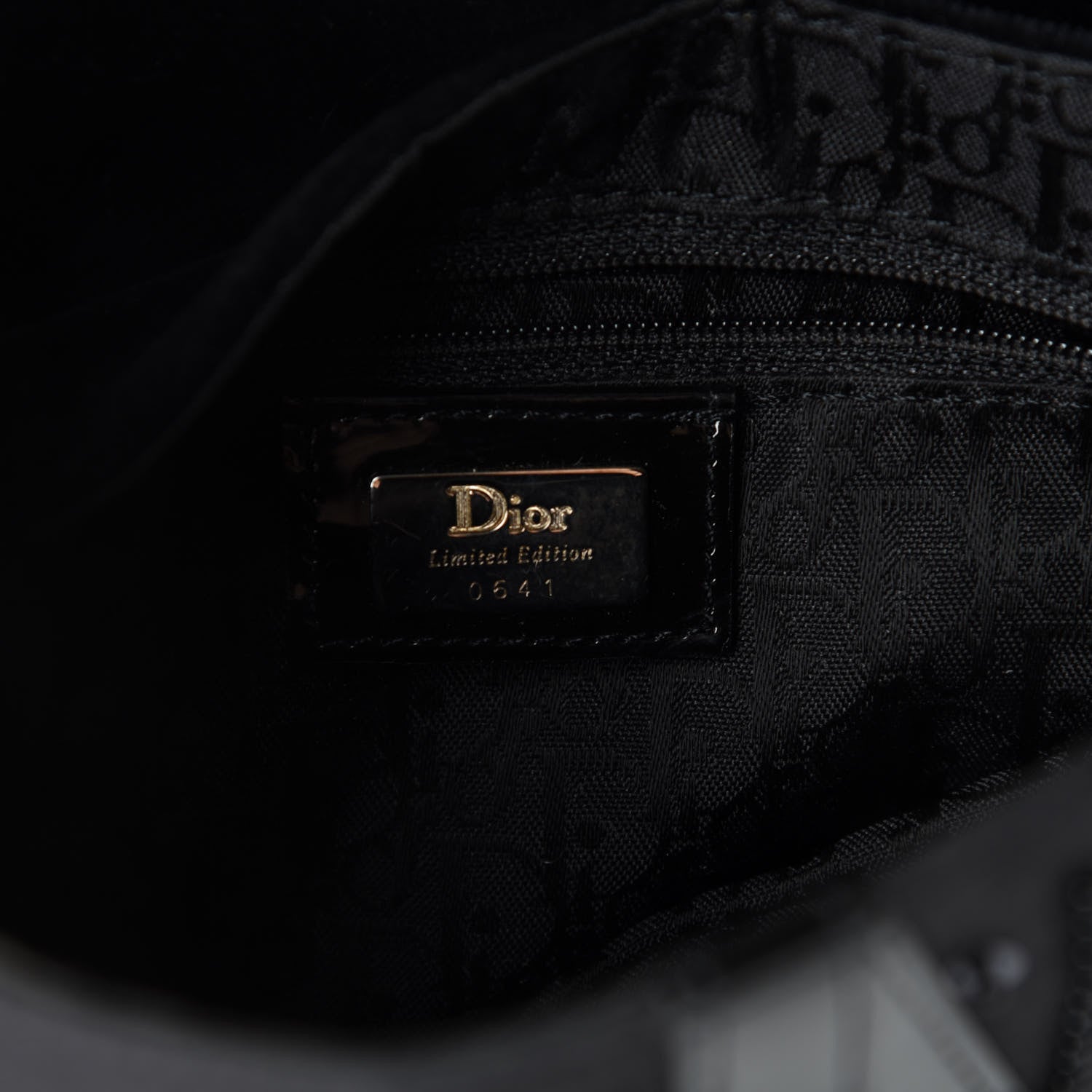 Christian Dior Velvet Nylon Pom Pom Saddle Bag Black 8 of 9