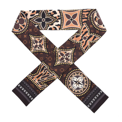 Louis Vuitton Silk Monogram LV World Bandeau Brown 1 of 4