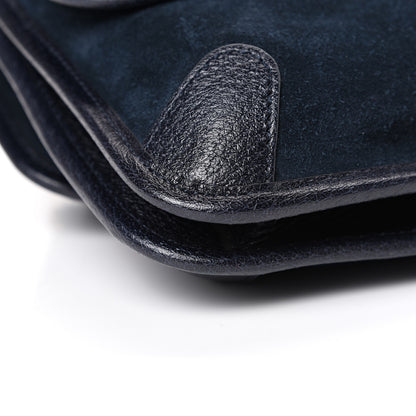 Gucci Suede Web Small Neo Vintage Double Flap Messenger Bag Blue 10 of 14