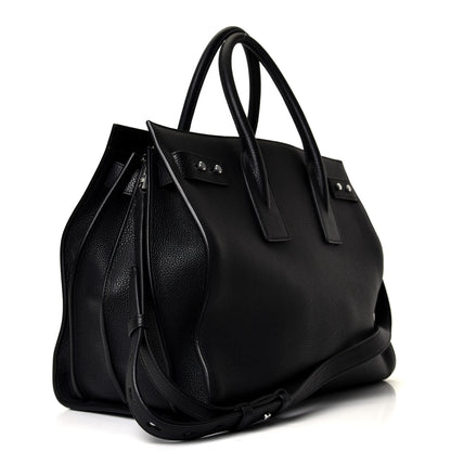 Saint Laurent Grained Calfskin Medium Souple Sac De Jour Black 2 of 4