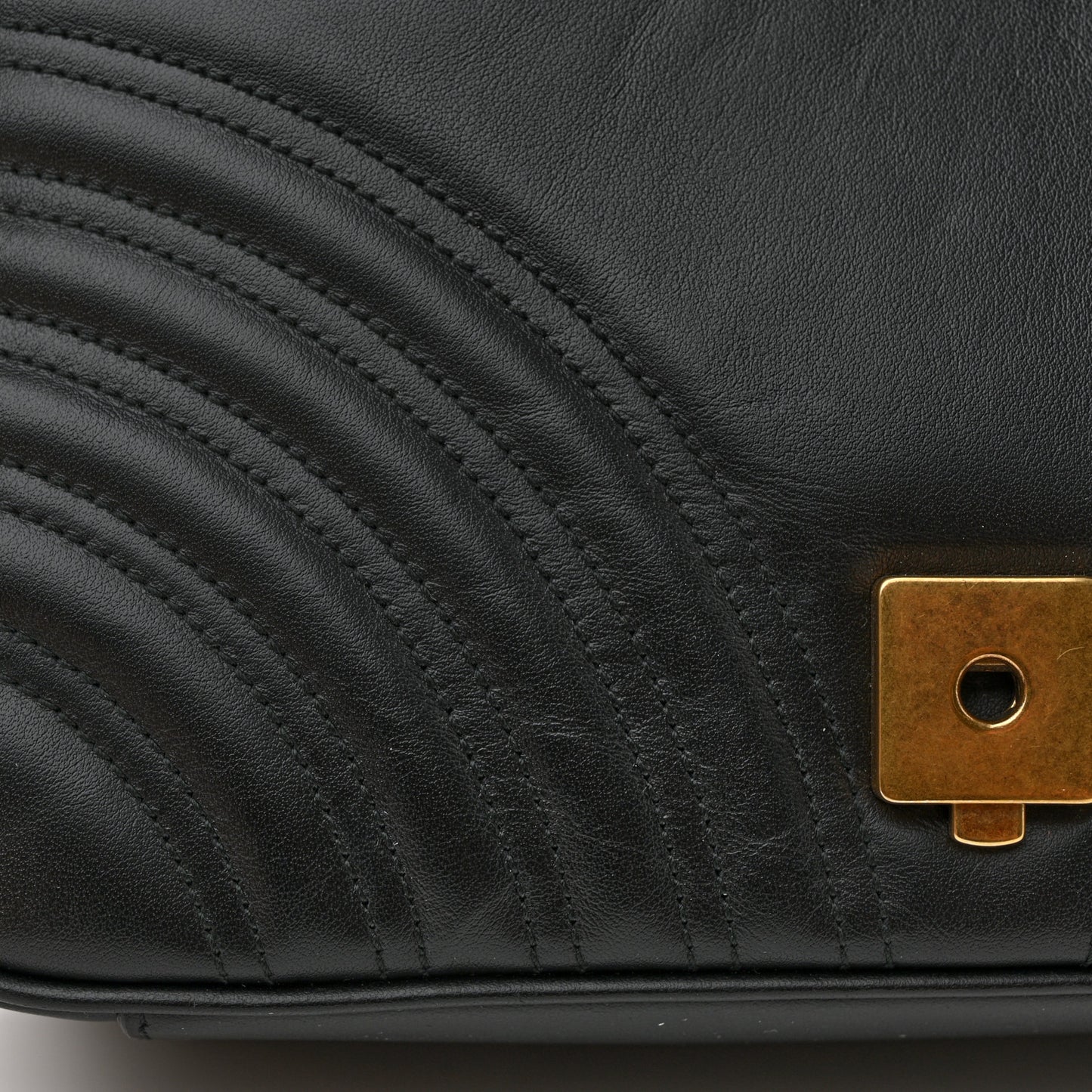 Calfskin Matelasse Small GG Marmont Shoulder Bag Black