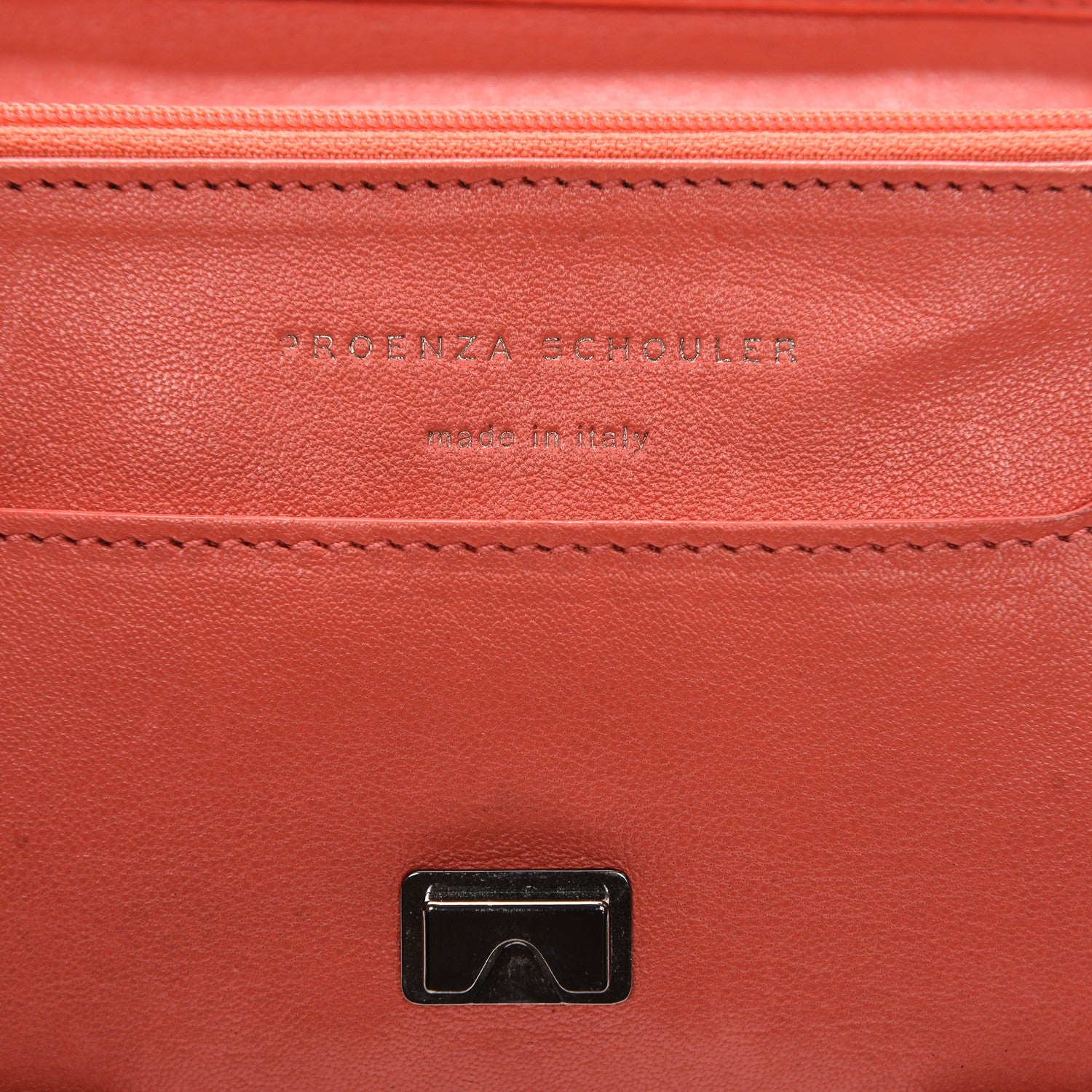 Proenza Schouler Lambskin PS1 Large Chain Wallet Deep Coral 6 of 9