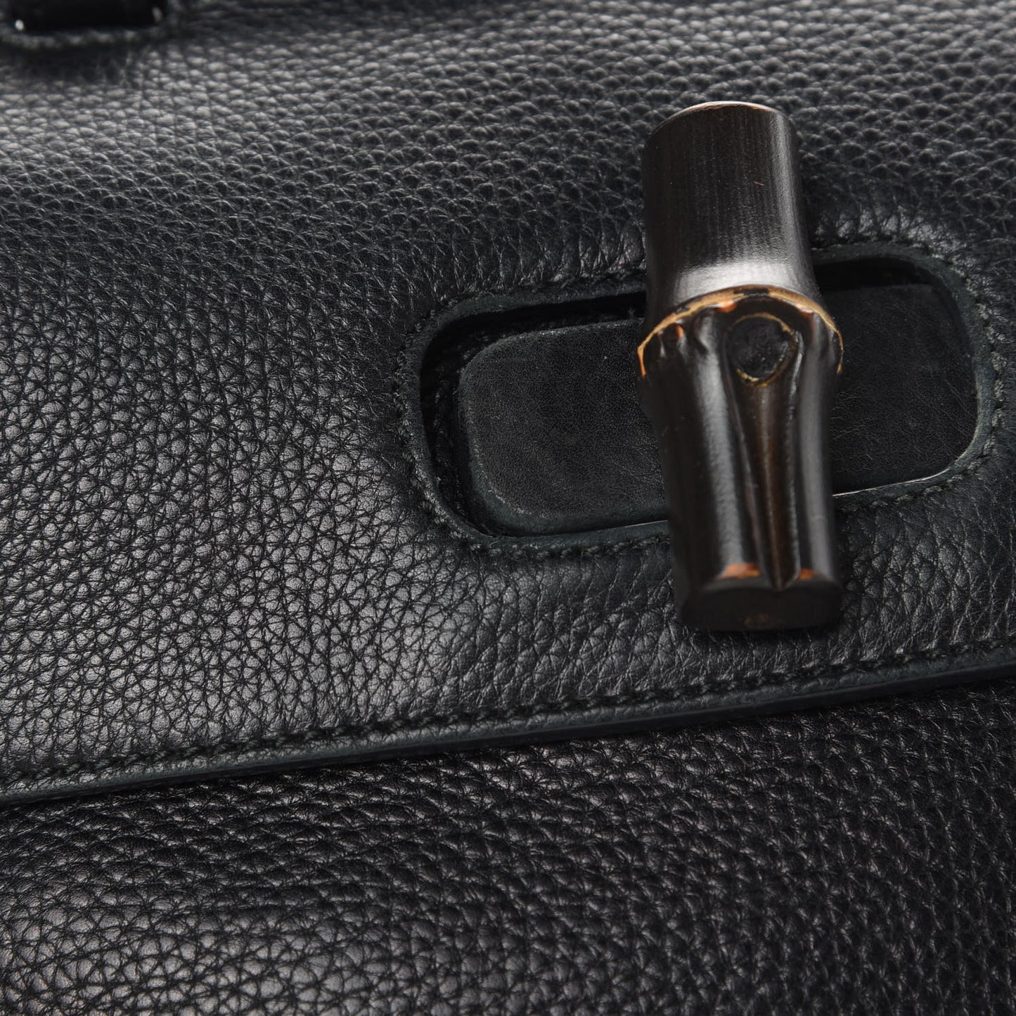 Cellarius Calfskin Small Bamboo Daily Top Handle Bag Black
