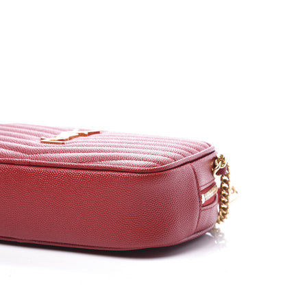 Saint Laurent Grain De Poudre Matelasse Monogram Mini Lou Camera Bag Eros Red 8 of 10
