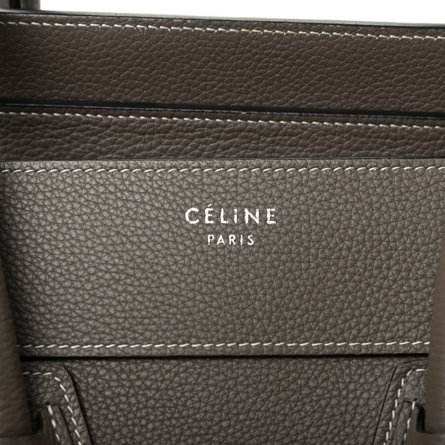 Celine Drummed Calfskin Mini Luggage Souris 8 of 11