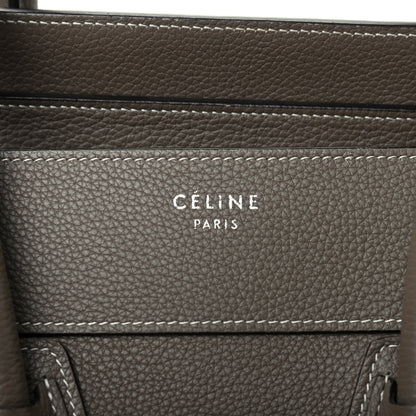 Celine Drummed Calfskin Mini Luggage Souris 8 of 11