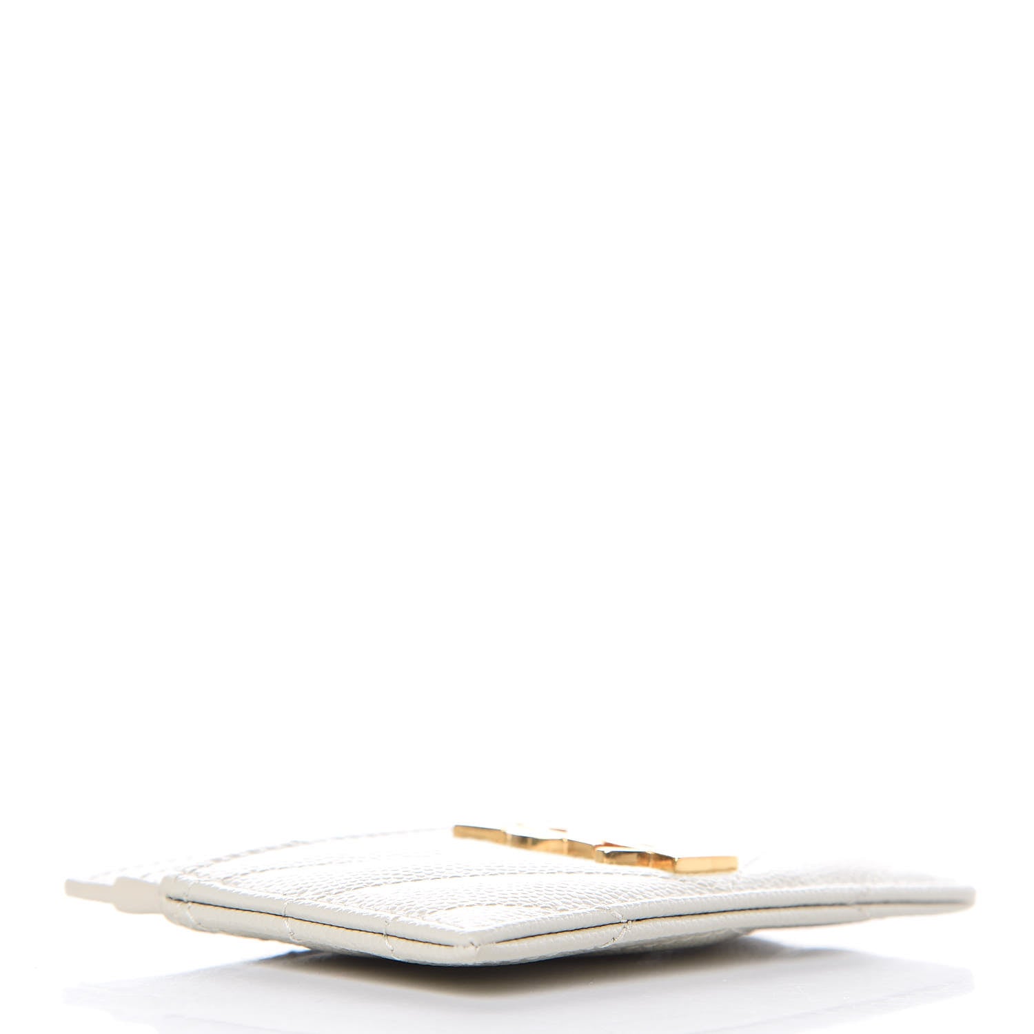Saint Laurent Grain De Poudre Matelasse Chevron Card Case Crema Soft 4 of 7