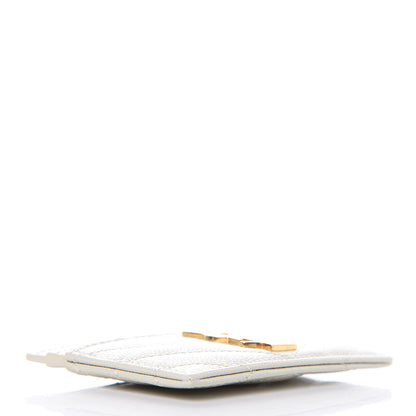 Saint Laurent Grain De Poudre Matelasse Chevron Card Case Crema Soft 4 of 7