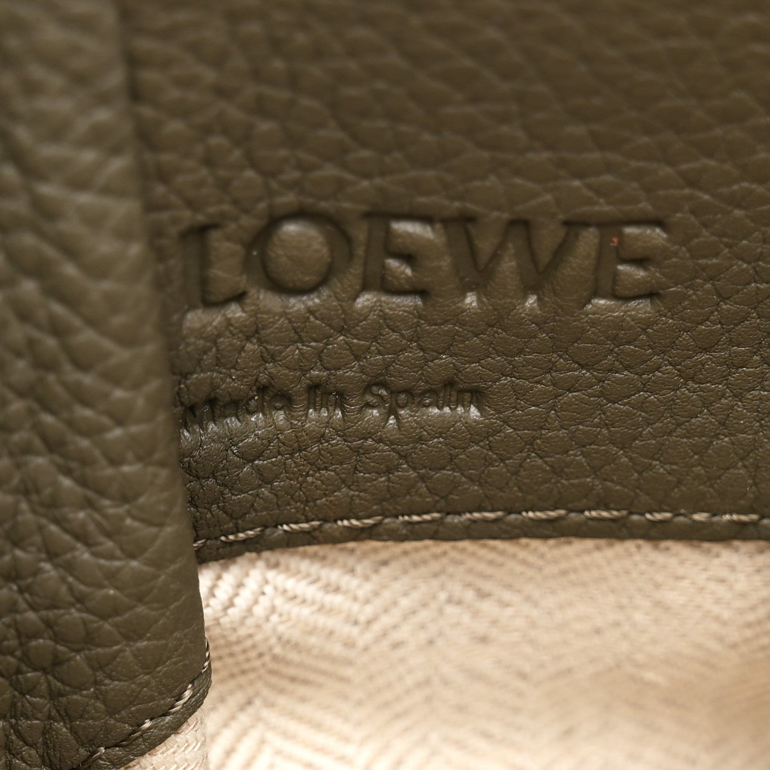 Loewe Soft Grained Calfskin Compact Hammock Shoulder Bag Khaki Green 6 of 10