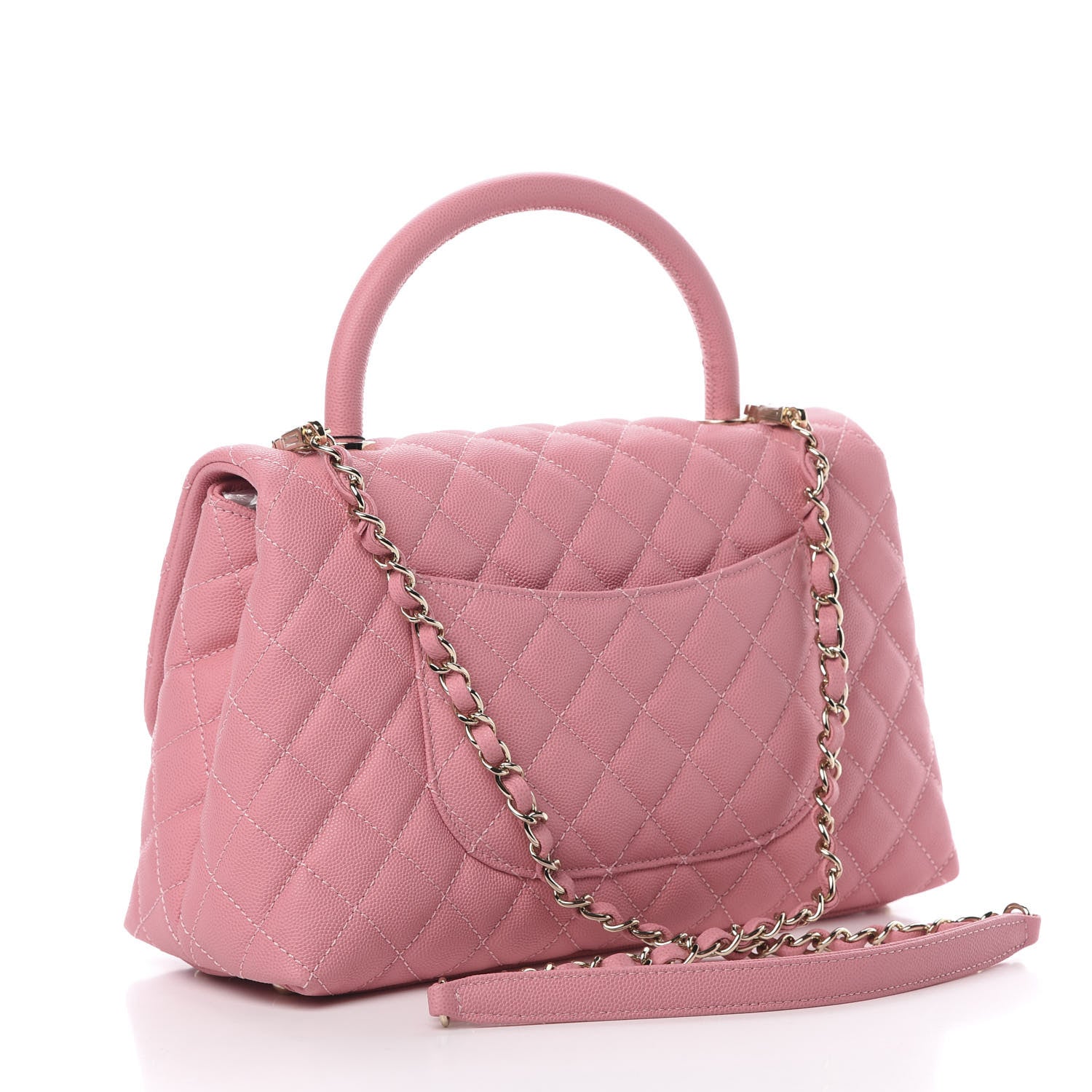 Chanel Caviar Quilted Small Coco Handle Flap Light Pink 2 of 9