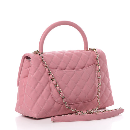 Chanel Caviar Quilted Small Coco Handle Flap Light Pink 2 of 9