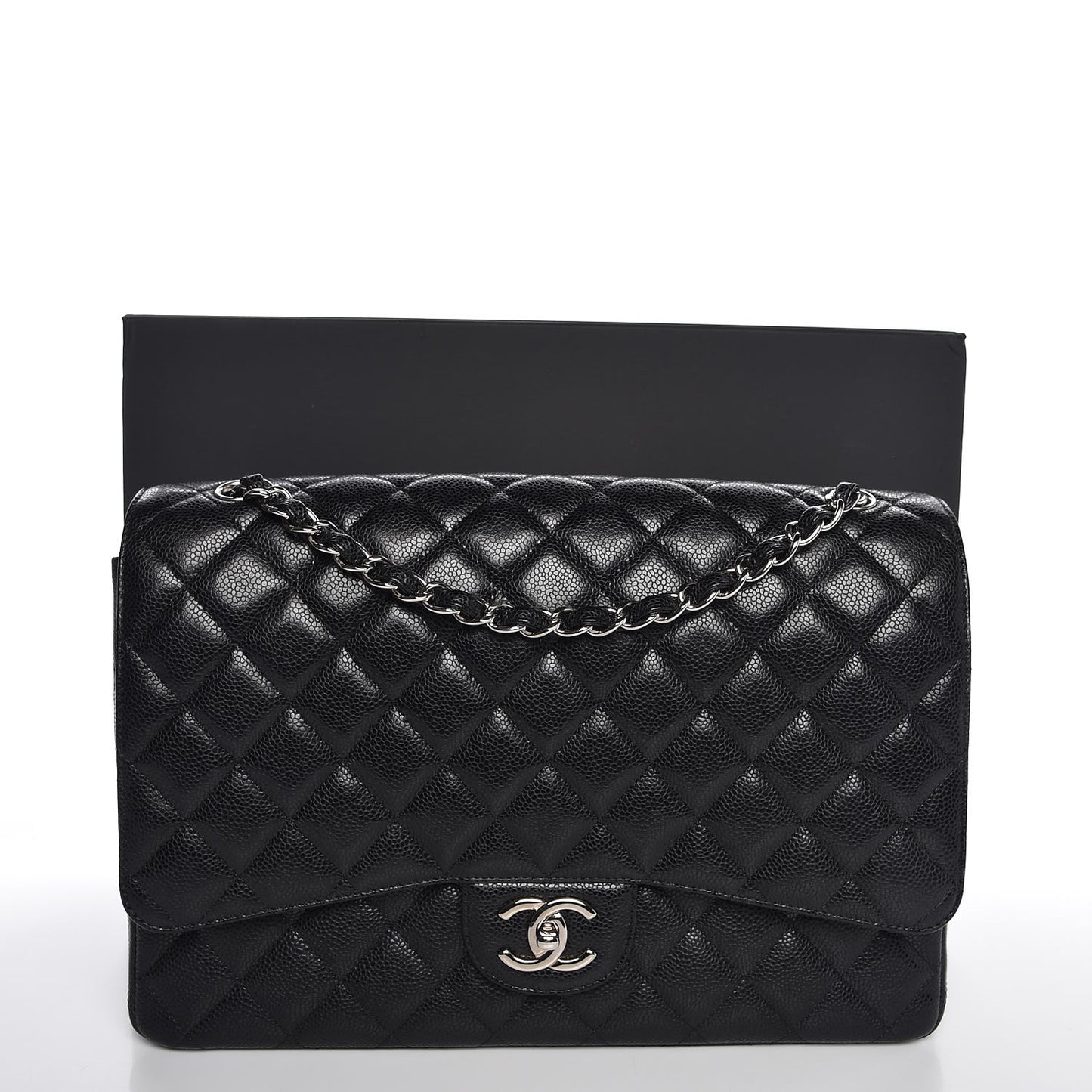 Caviar Quilted Maxi Double Flap Black