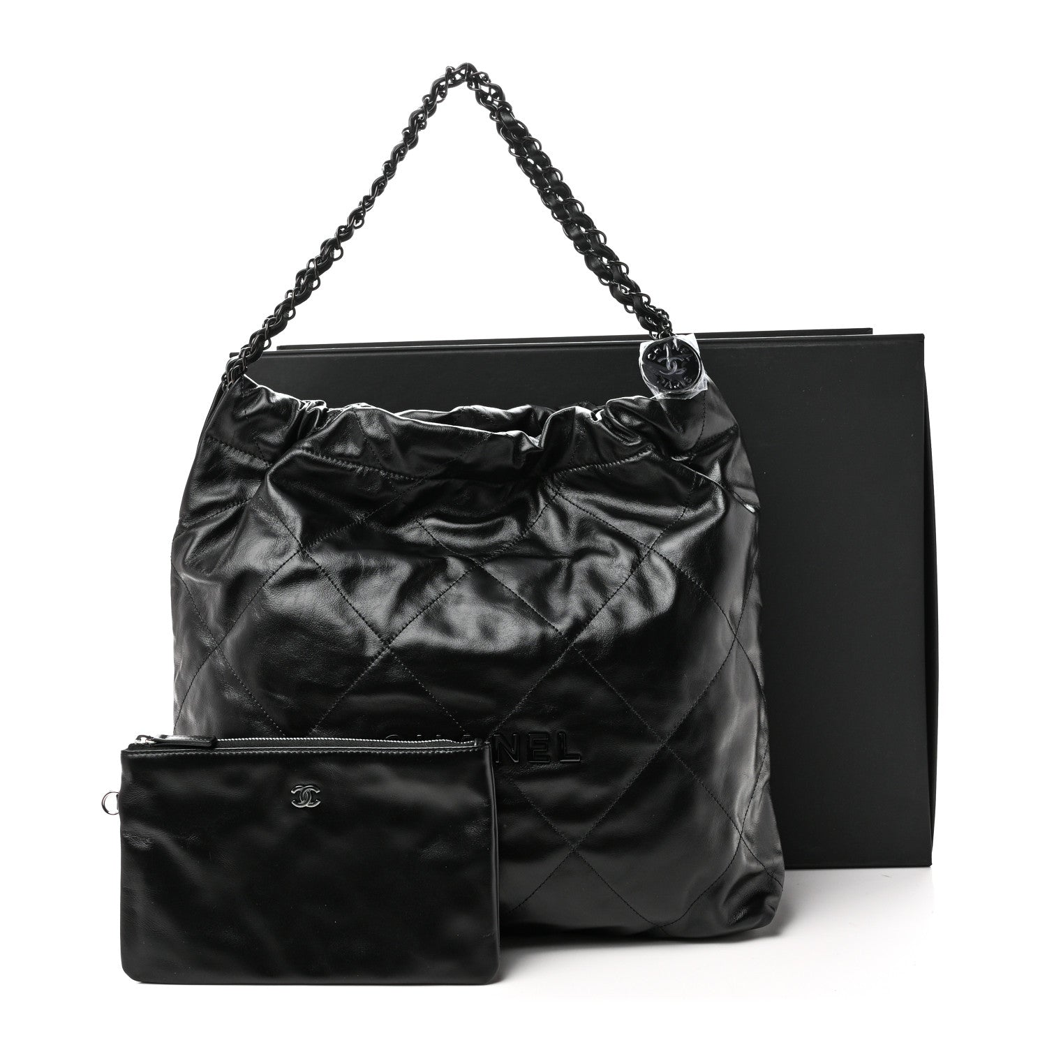 Chanel Shiny Calfskin Quilted Chanel 22 So Black 12 of 12