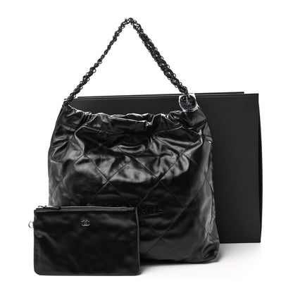 Chanel Shiny Calfskin Quilted Chanel 22 So Black 12 of 12