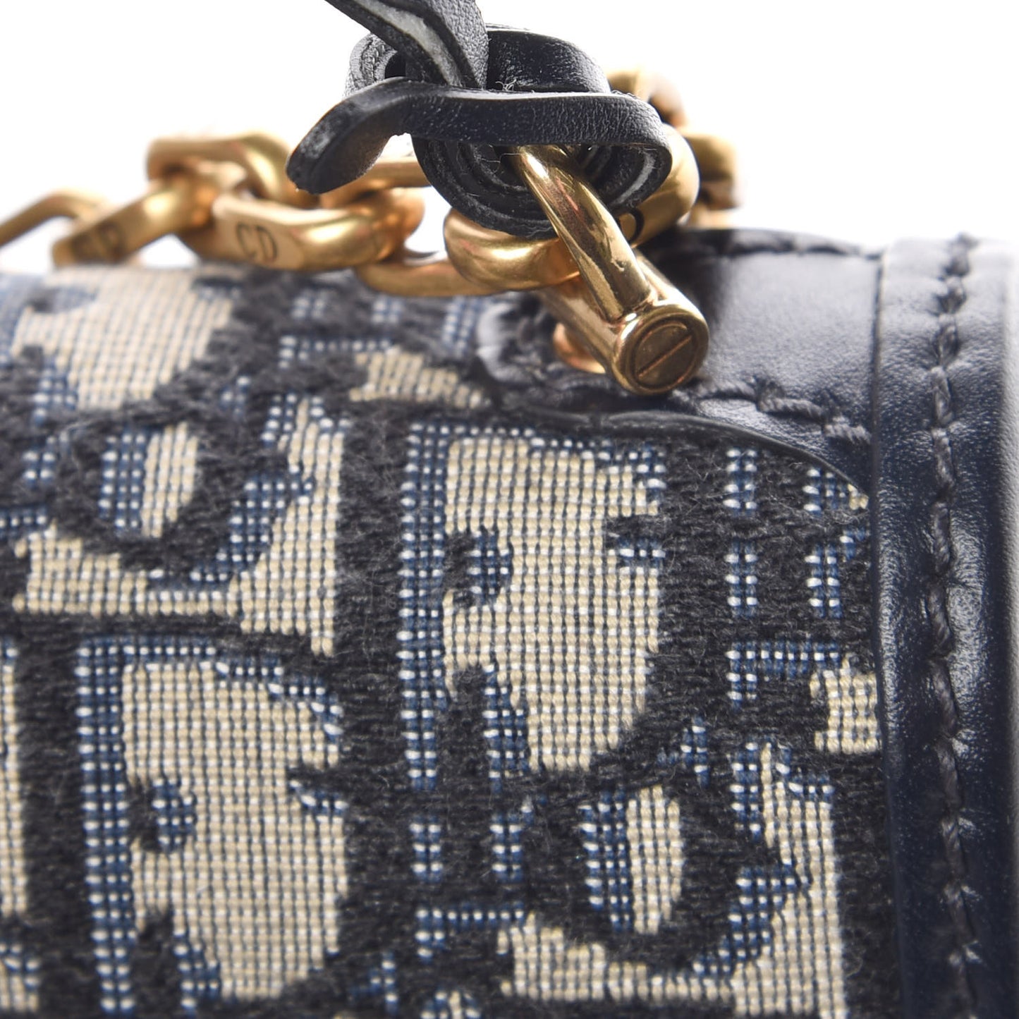 Oblique Small DiorAddict Flap Bag Navy Blue