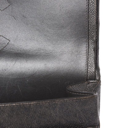 Chanel Metallic Caviar Quilted Maxi Double Flap Charcoal 16 of 17