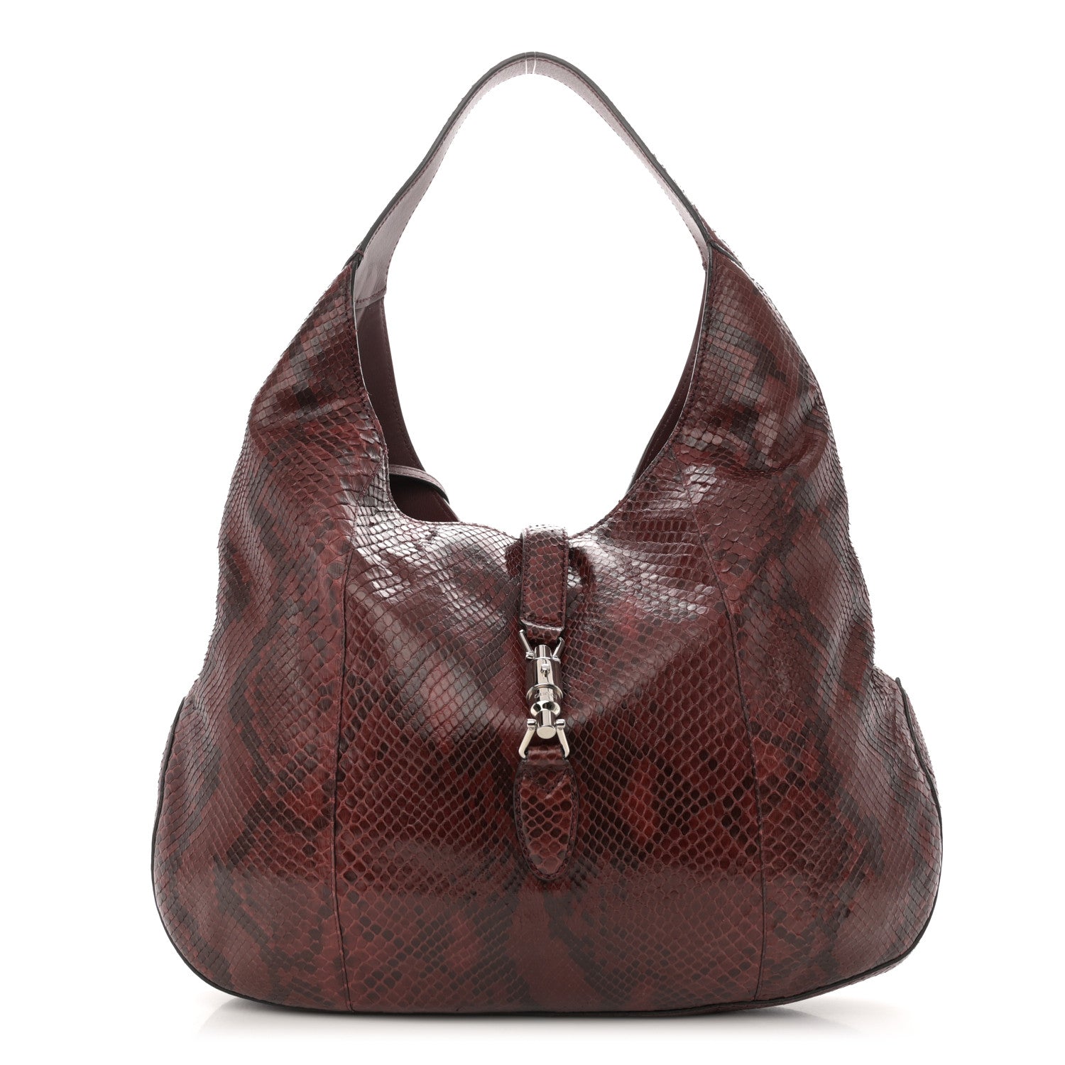 Gucci Snakeskin Large Jackie Shoulder Bag Red 1 of 15