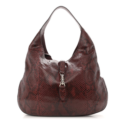 Gucci Snakeskin Large Jackie Shoulder Bag Red 1 of 15