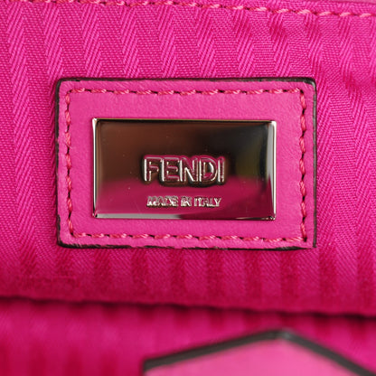 Fendi Vitello Elite Triangle Inlay Petite 2Jours Tote Magenta 8 of 8