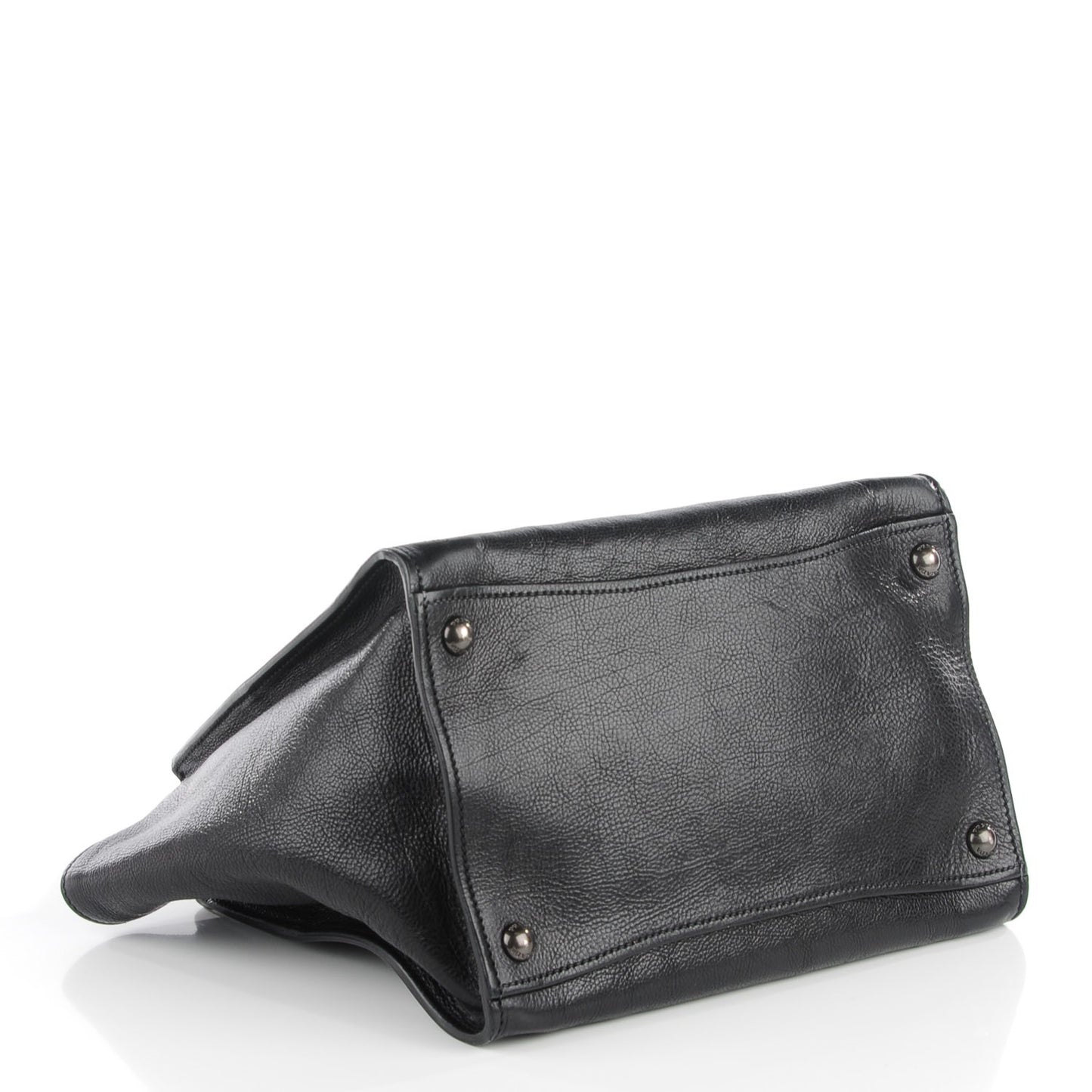 Glace Calf Twin Pocket Tote Nero Black