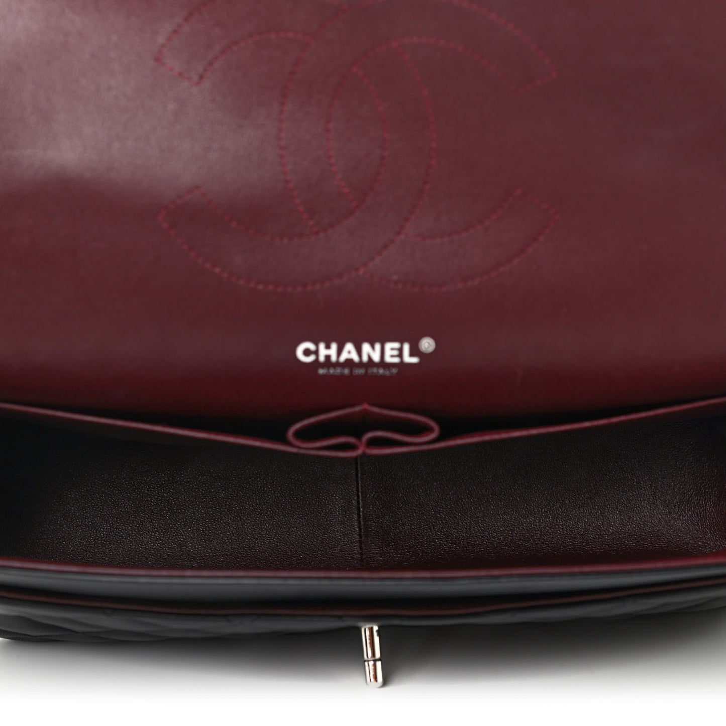 Lambskin Quilted Jumbo Double Flap Black