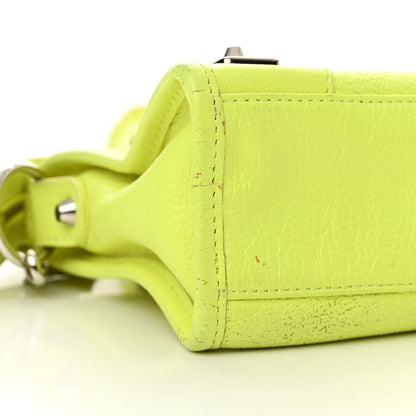 Balenciaga Chevre Silver Metallic Edge Hardware Mini City Acid Green 10 of 20