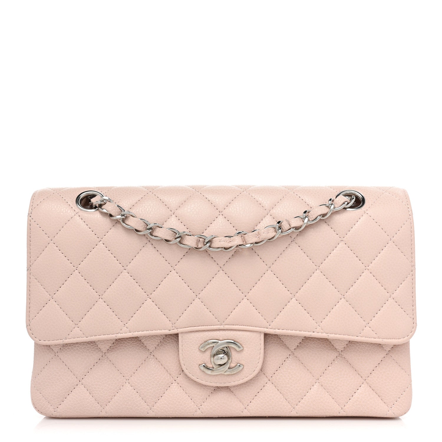 Chanel Caviar Quilted Medium Double Flap Light Pink 1 of 9