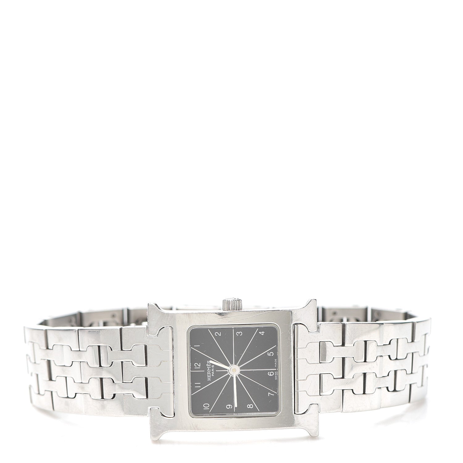 Hermes Stainless Steel 21mm Heure H Hour Quartz Watch Black 2 of 6