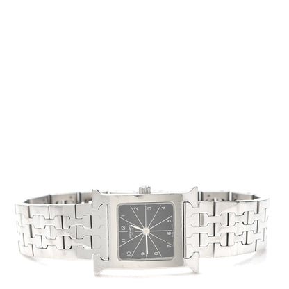 Hermes Stainless Steel 21mm Heure H Hour Quartz Watch Black 2 of 6