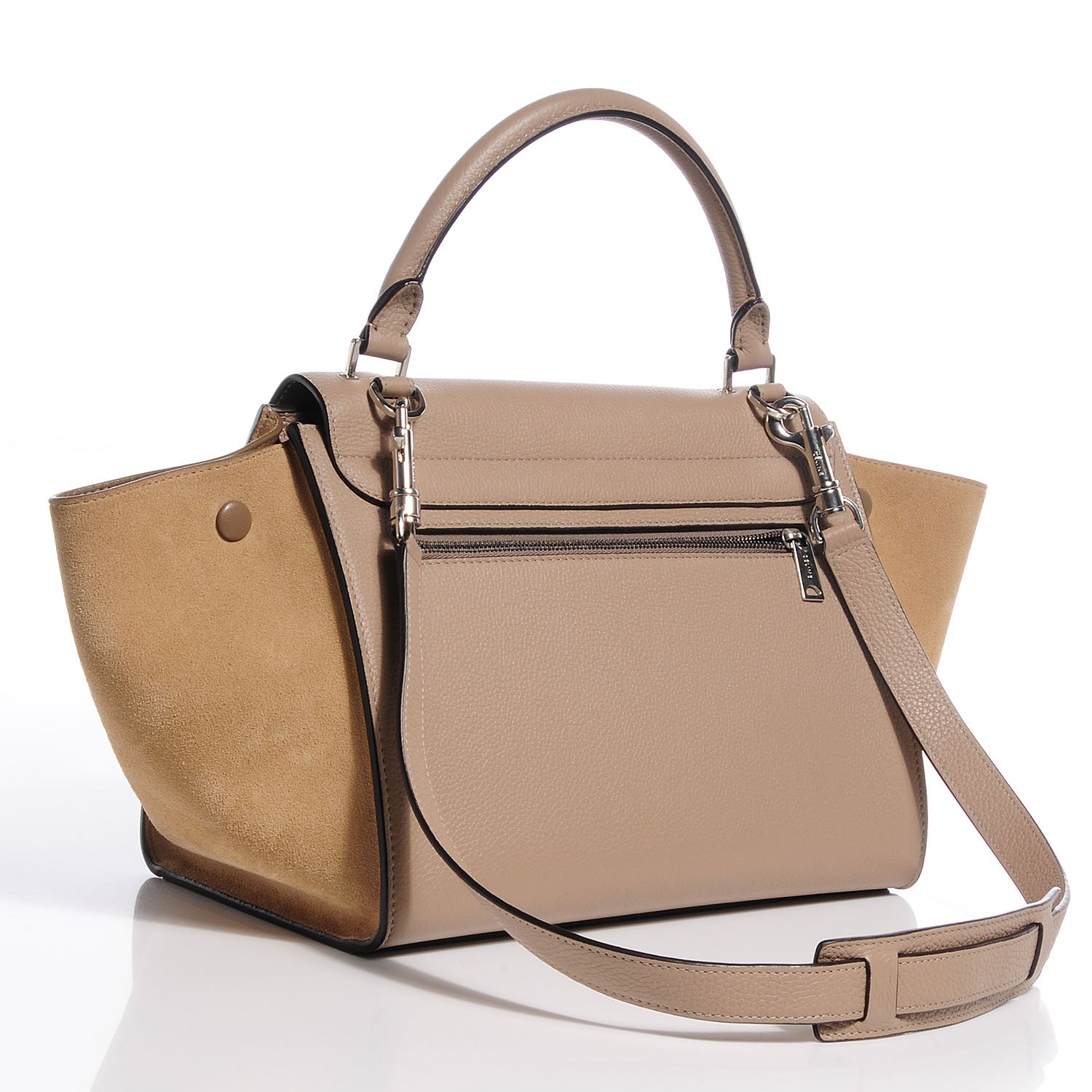 Celine Drummed Leather Suede Mini Trapeze Dune 3 of 7