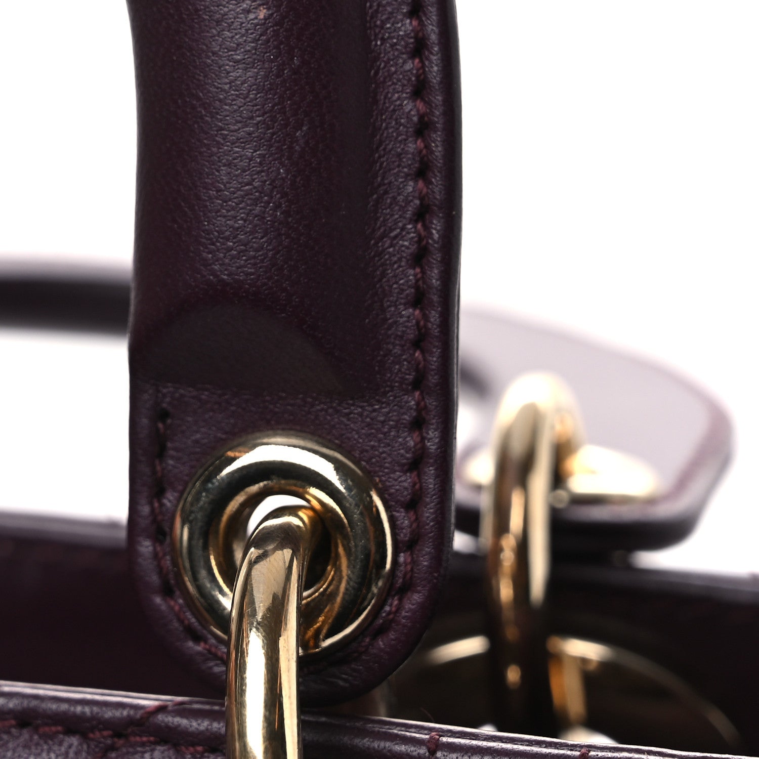 Christian Dior Lambskin Cannage Small Lady Dior Burgundy 11 of 16
