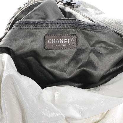 Chanel Patent Large Rock and Chain Hobo White 4 of 9