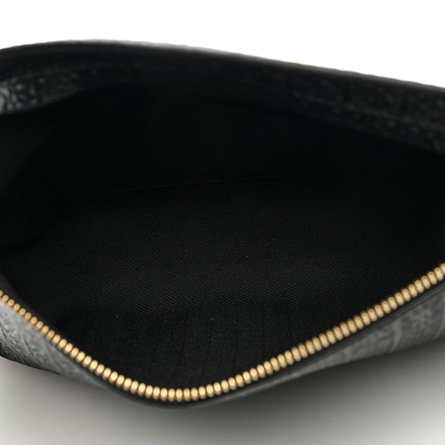 Calfskin Embossed Repeat T Pouch Black