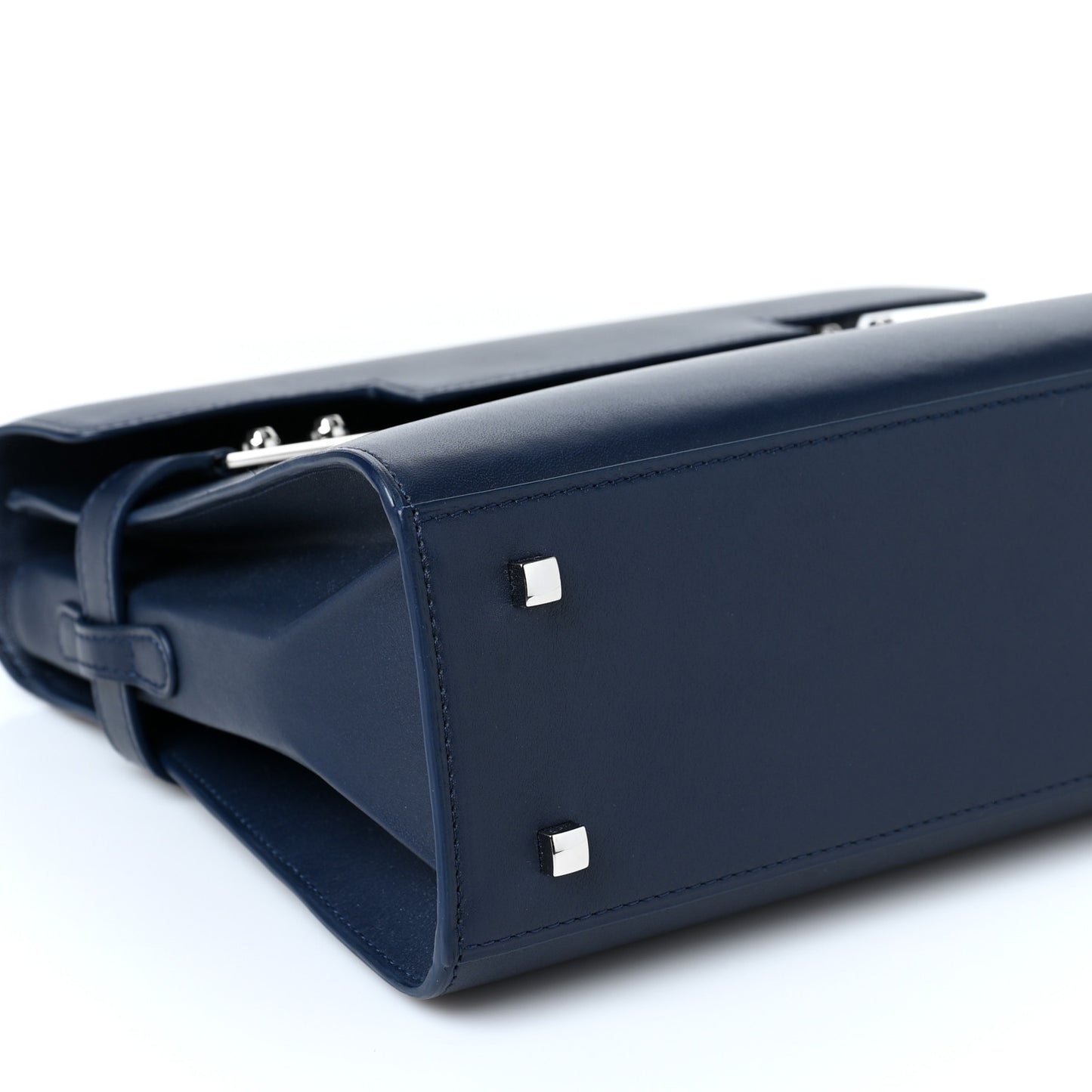 Calfskin MM Tempete Satchel Navy