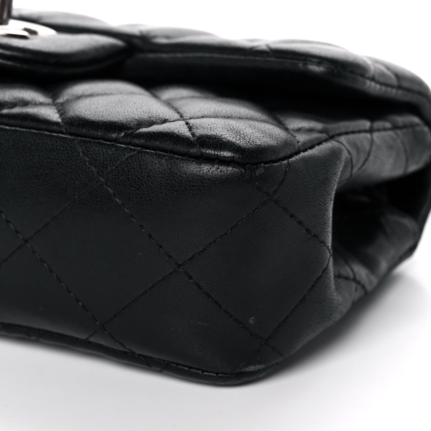 Chanel Lambskin Quilted Extra Mini Rectangular Flap Black 10 of 11