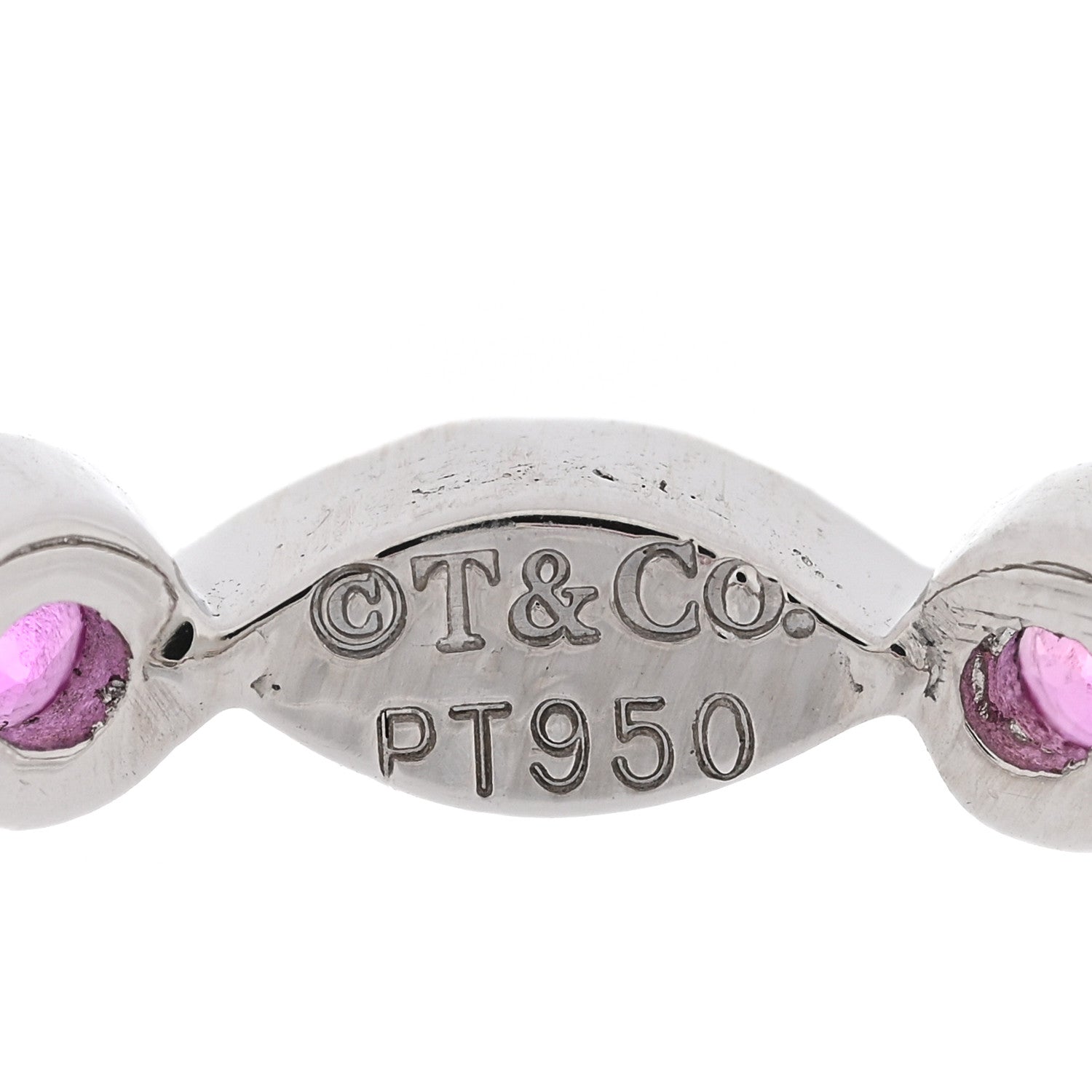 Tiffany Platinum Diamond Pink Sapphire Jazz Swing Ring 54 6.75 4 of 5