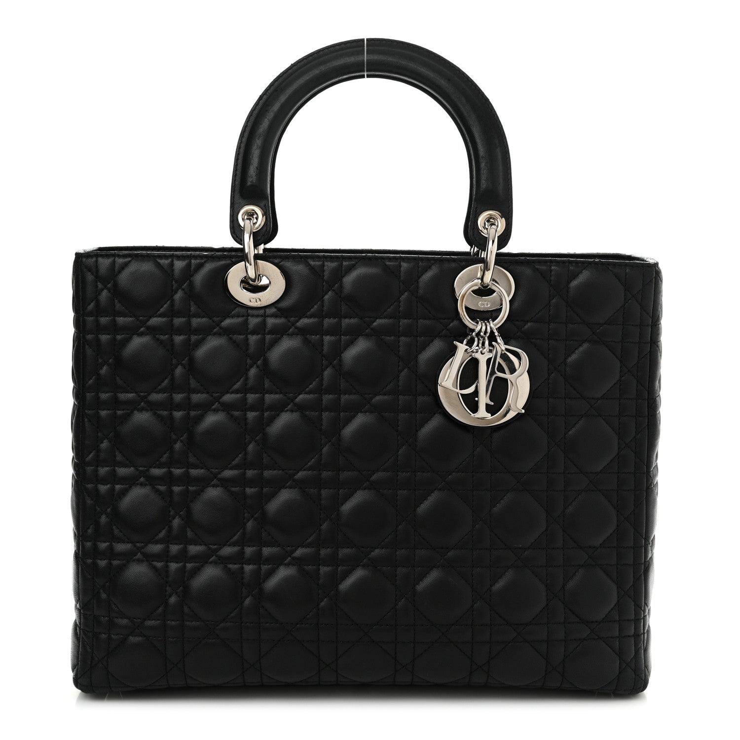 Christian Dior Lambskin Cannage Large Lady Dior Black 1 of 15