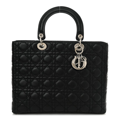 Christian Dior Lambskin Cannage Large Lady Dior Black 1 of 15