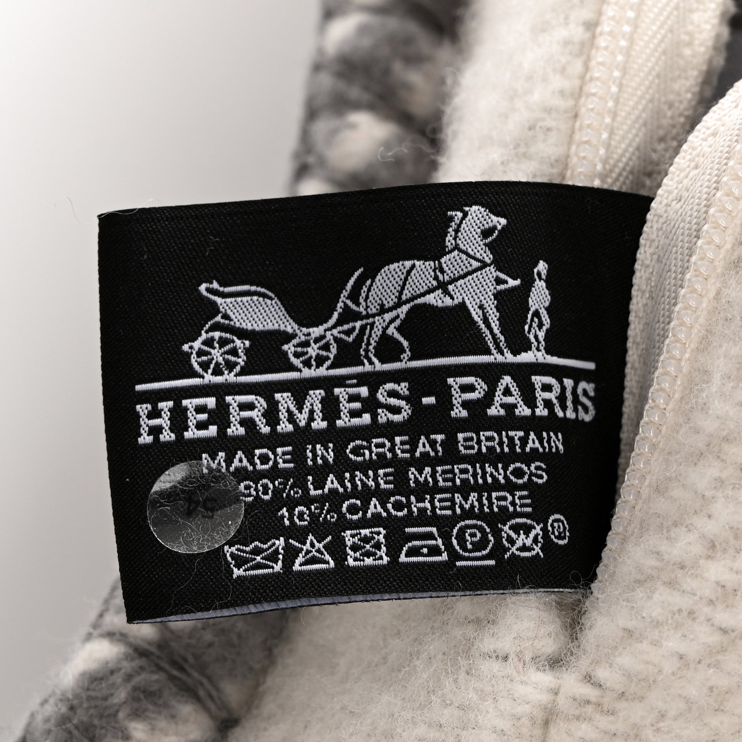 Hermes Wool Cashmere H Riviera Pillow Gris 3 of 3
