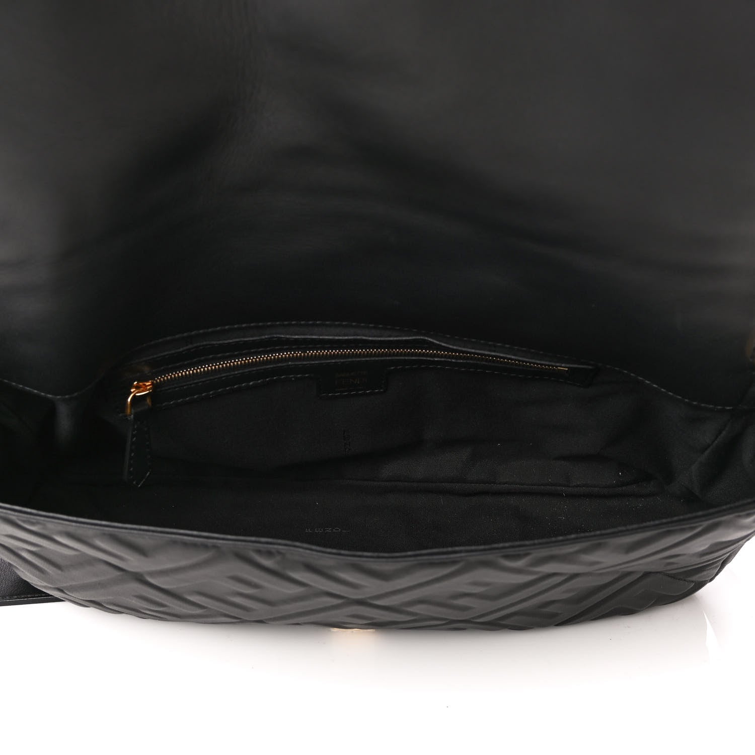 Fendi Nappa FF 1974 Embossed Large Baguette Black 7 of 8