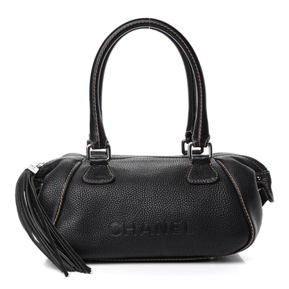 Chanel Calfskin Large Tassel Bowler Black 1 of 15