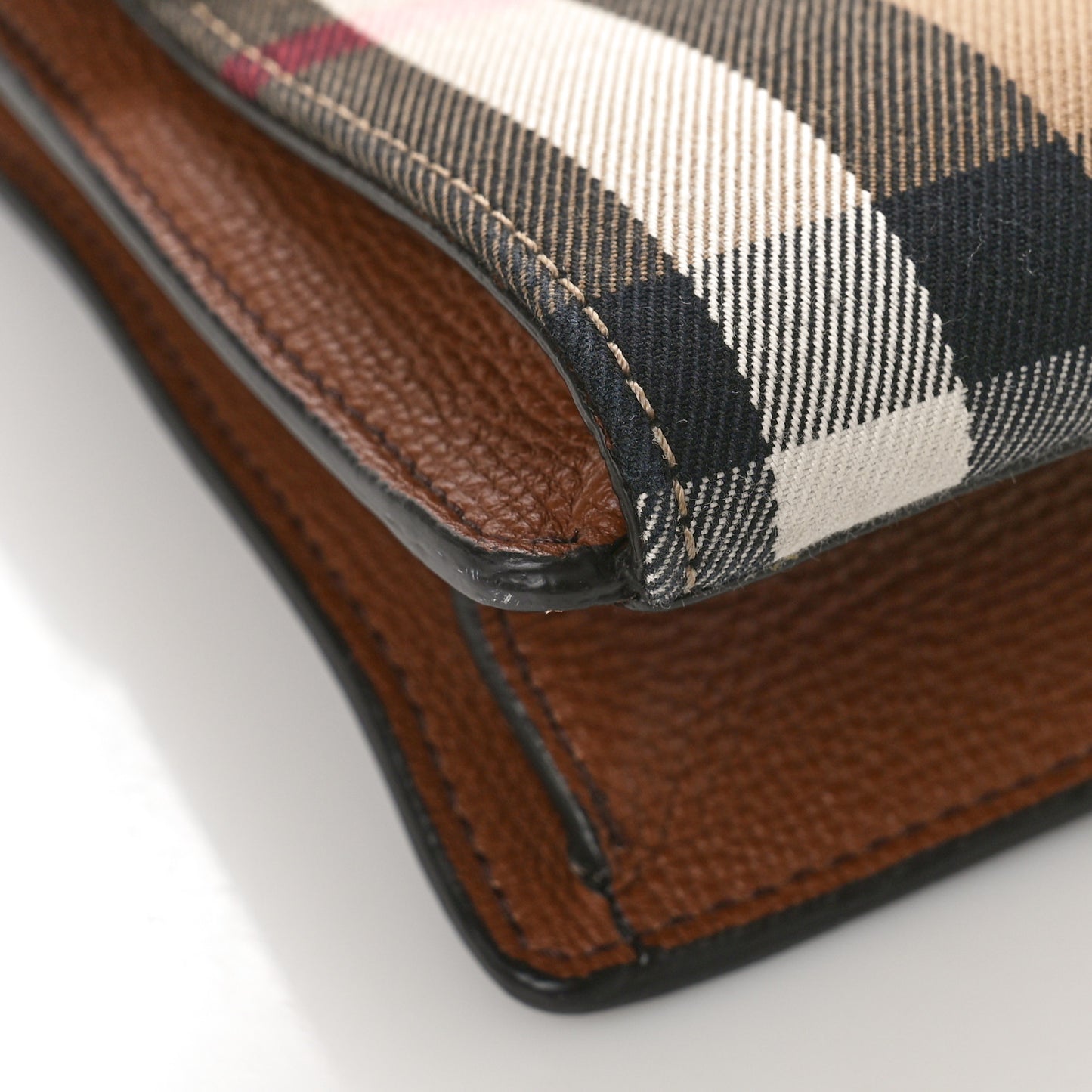 Derby Calfskin House Check Small Macken Crossbody Bag Tan