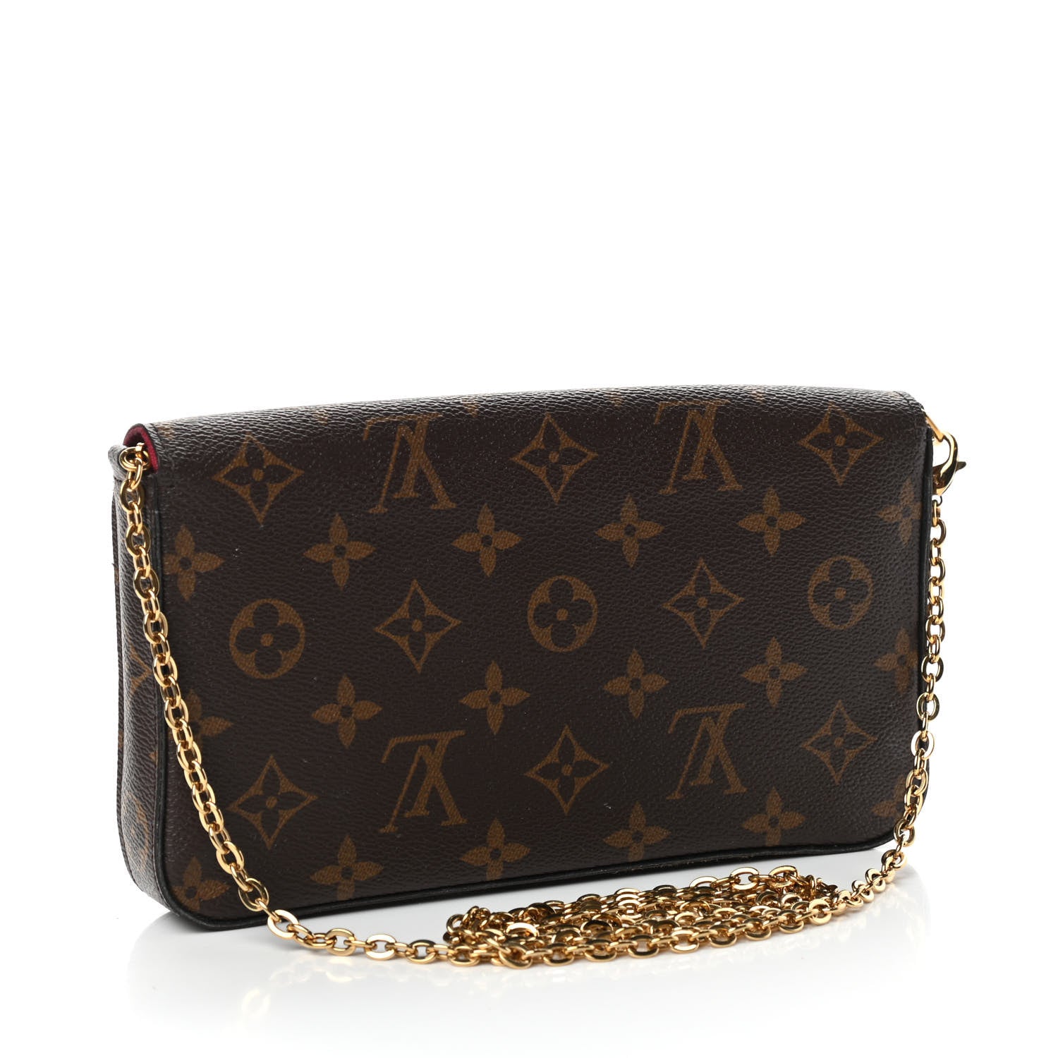 Louis Vuitton Monogram Pochette Felicie Chain Wallet Fuchsia 3 of 9