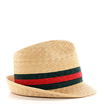 Gucci Abaca Straw Web Fedora Hat M 4 of 9