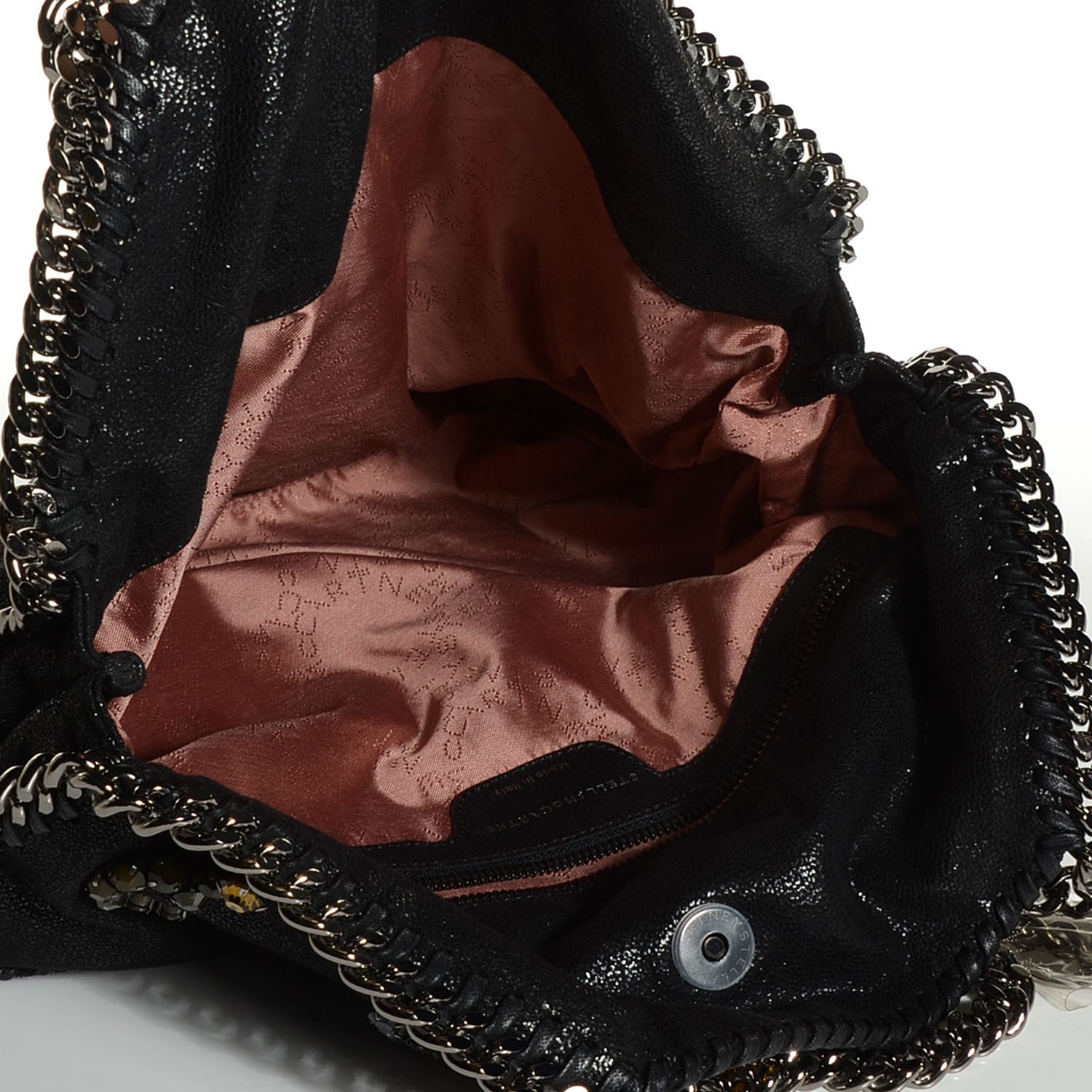 Stella McCartney Embellished Shaggy Deer Small Falabella Fold Over Tote Black 15 of 20