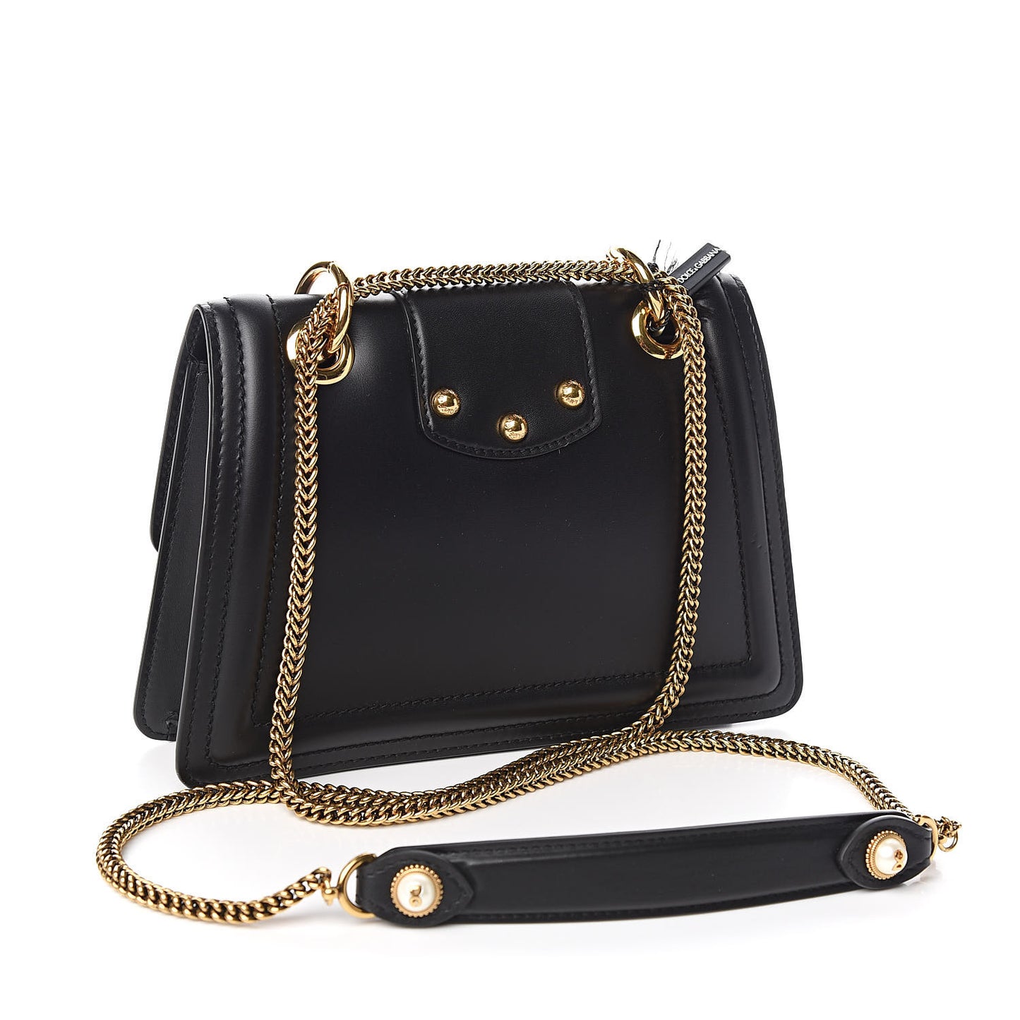 Smooth Calfskin Small DG Amore Envelope Bag Black