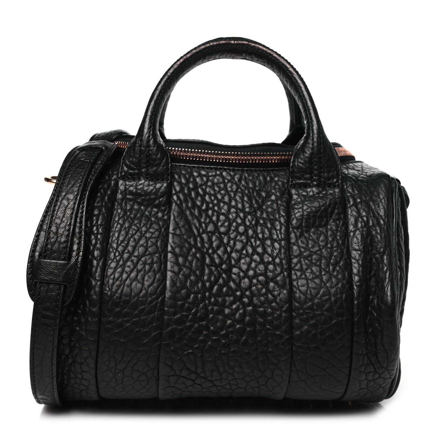 Pebbled Lambskin Rockie Black Rose Gold Hardware